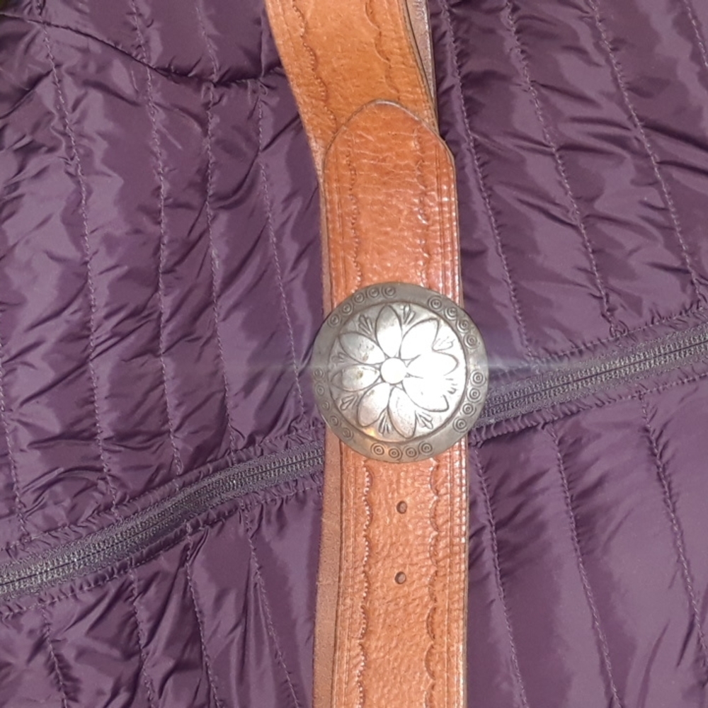 Fossil leather belt